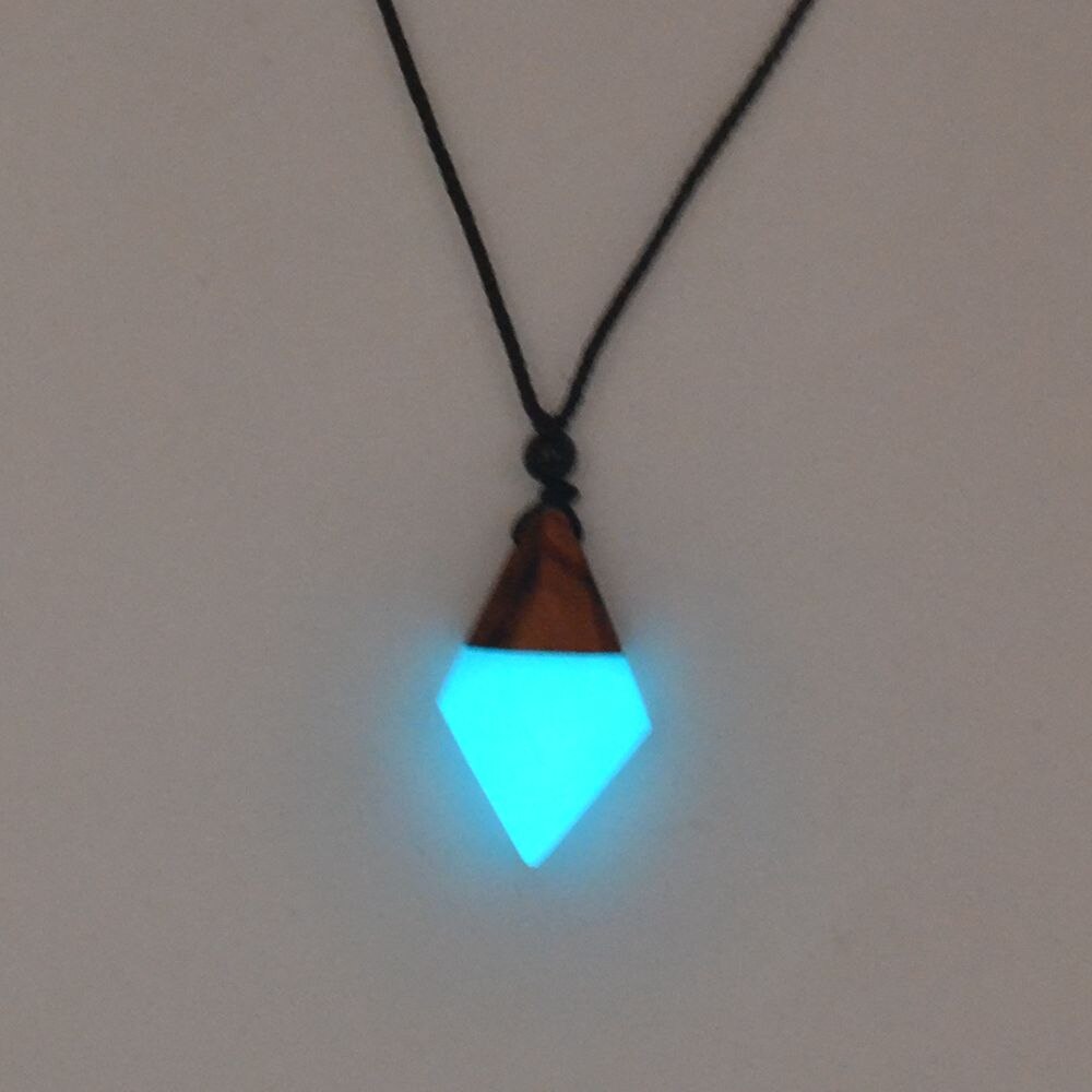 Mode Ketting, Hout Hars Combinatie, "Lichtgevende Sieraden In Het Donker Na Lichtabsorptie", Voor Mannen En Vrouwen: A2008617