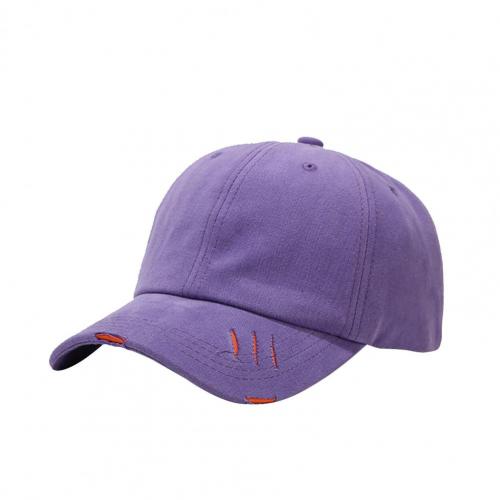 Ripped Baseball Cap Unisex Eenvoudige Verstelbare Outdoor Zonnebrandcrème Eend Hip Hop Hoed: Paars