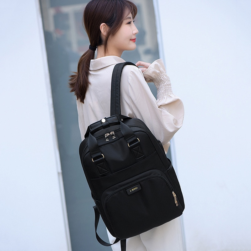 Wasserdicht Laptop Rucksack Weibliche Mädchen Rucksack 13 13,3 14 15 15,4 15,6 zoll Zurück Pack Frauen männer Oxford tuch schwarz Rosa