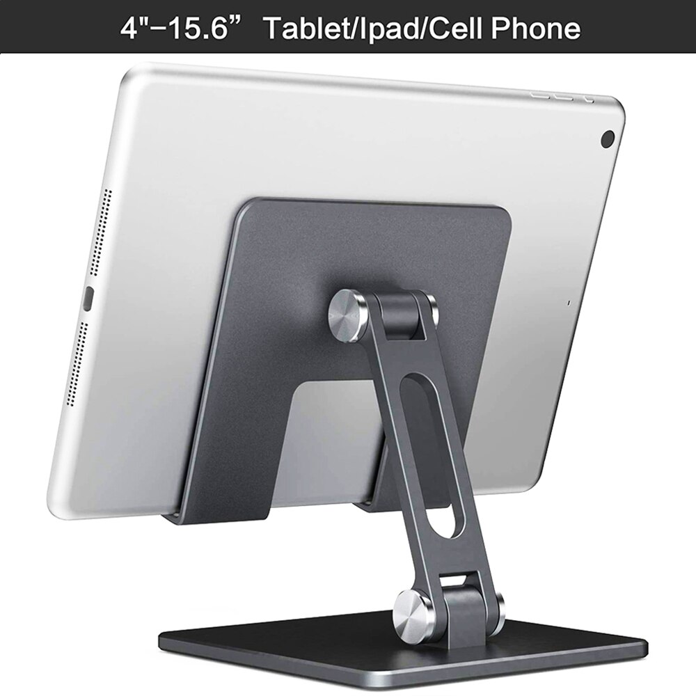 Desk Mobile Phone Holder Stand For iPhone iPad Xiaomi Metal Adjustable Desktop Tablet Holder Universal Table Cell Phone Stand: MT134 gray big