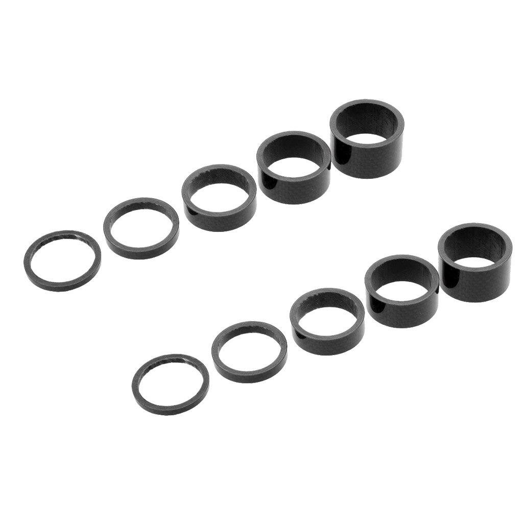 10pcs 1 1/8inch Bike Headset Stem Spacer Kit Set 3+5+10+15+20mm