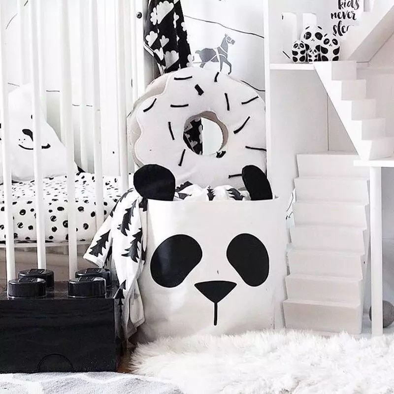 Panda sac de rangement panier bébé enfants jouet vêtements toile panier à linge sac de rangement peut se tenir Nappy Bin maison seau de stockage