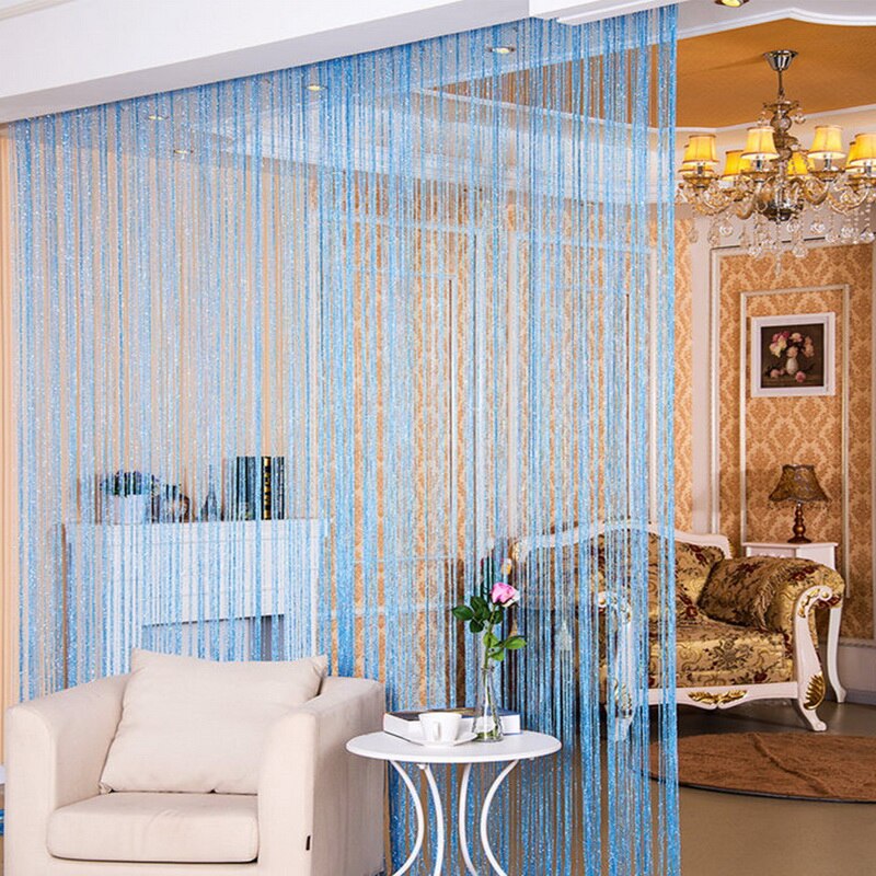 200x100cm moderne mignon ligne brillant gland chaîne porte rideau fenêtre salle diviseur rideau cantonnière décor à la maison: 8