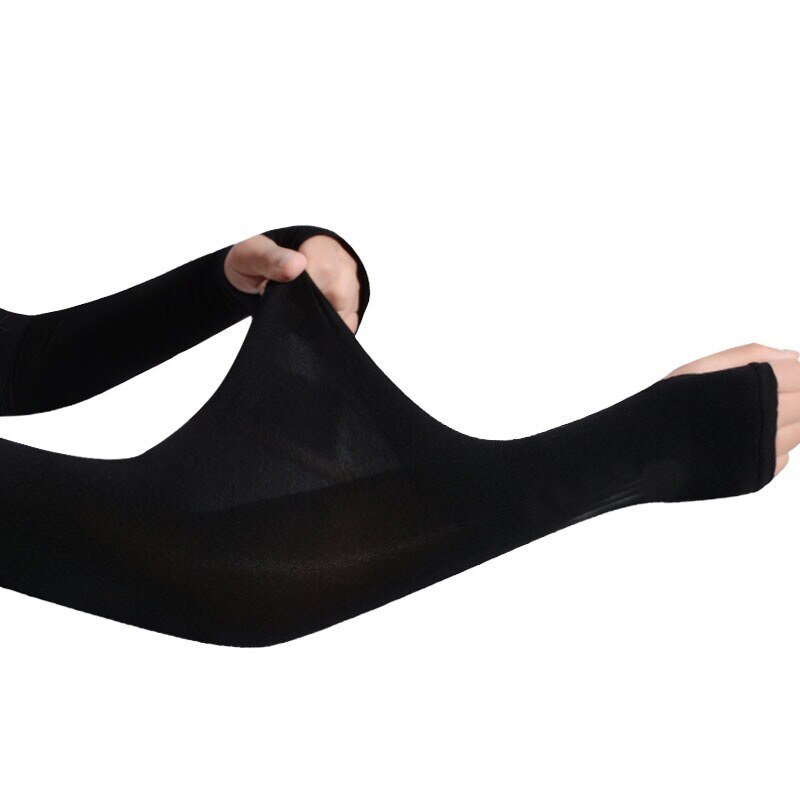 Women Long Gloves Ice Silk Sunscreen Arm Sleeves Sun UV Protection Arm Warmer Half Finger Sleeves