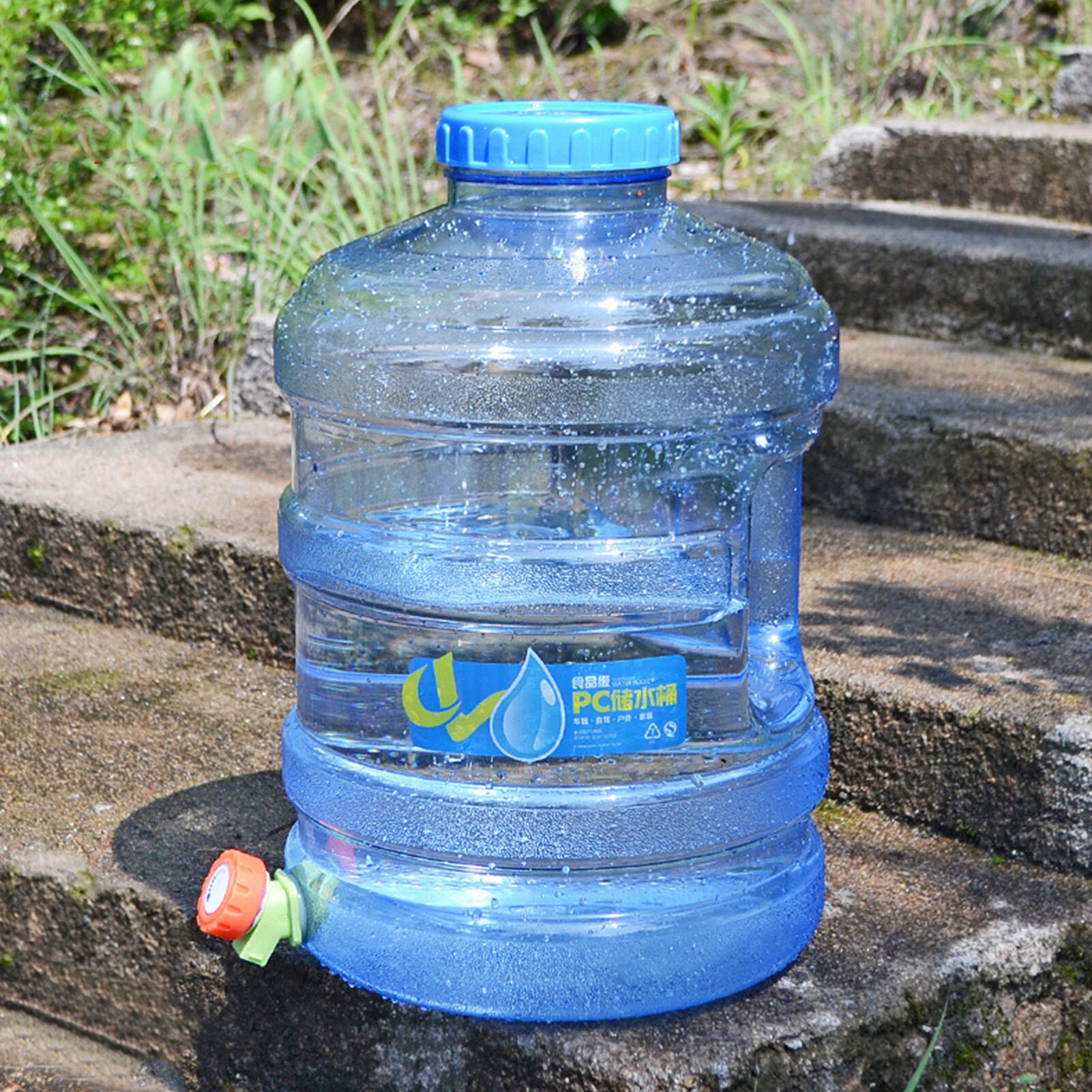 1.6/3.3 Gallon Portable Water Container Water Storage Jug Water T&amp;ank Carrier With Spigot For Outdoor Camping Hiking