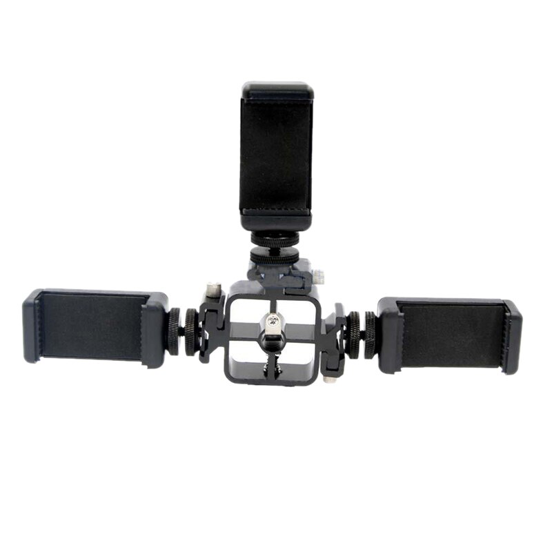 Triple Shoe Mount Bracket Cold Speedlite Light Stand Umbrella Holder Three Flash