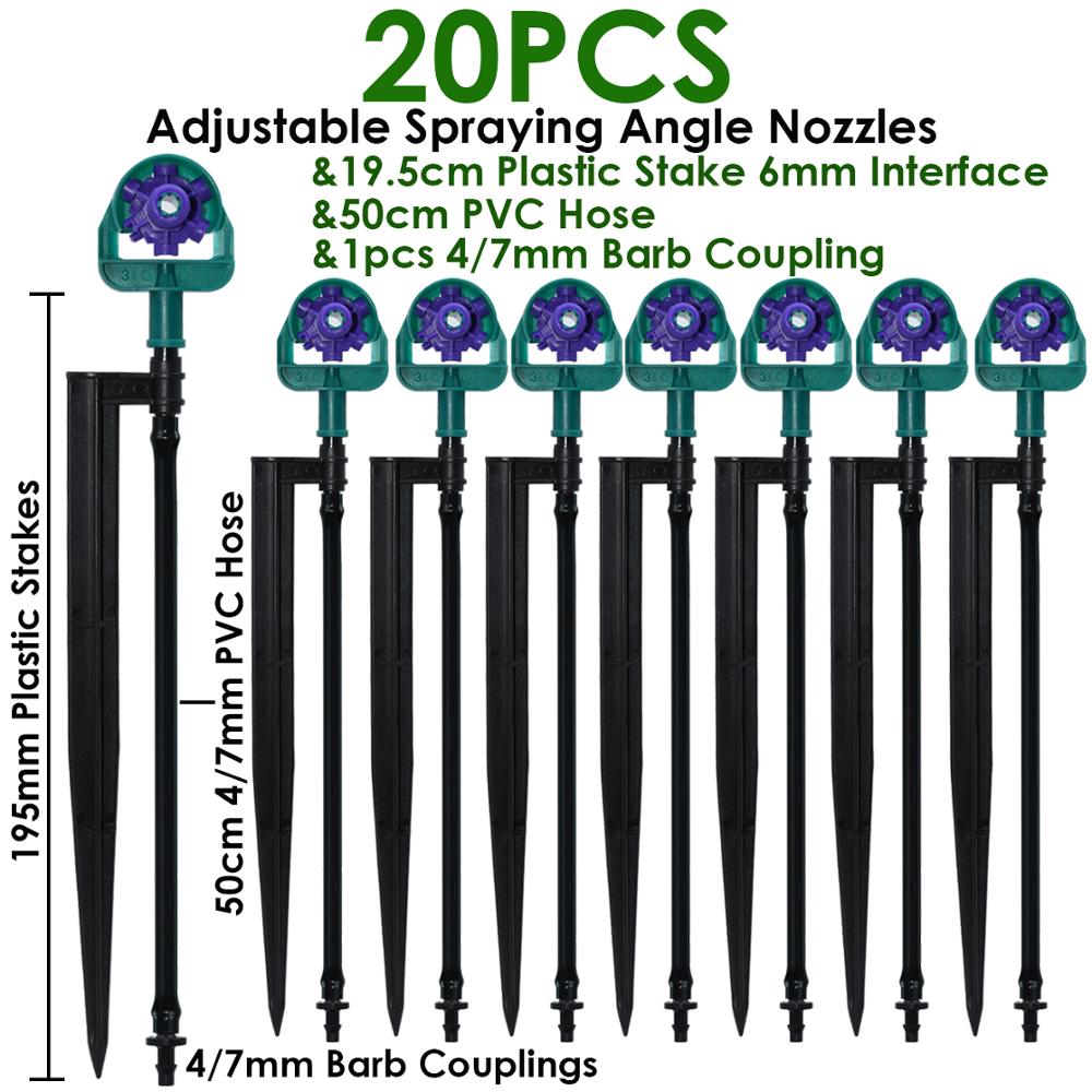 Kas Verstelbare Sprinkler 60/90/180/270/360 Graden Watering Irrigatie Nozzles Op 195Mm Stake Voor Landbouw tuingereedschap: Rood