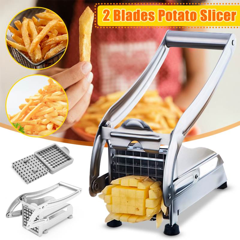 Stainless Steel Hand Push Potato Slicer Save Effort Cut Evenly Cucumber French Fries Divider Cuters Convenient Kitchen Gadgets