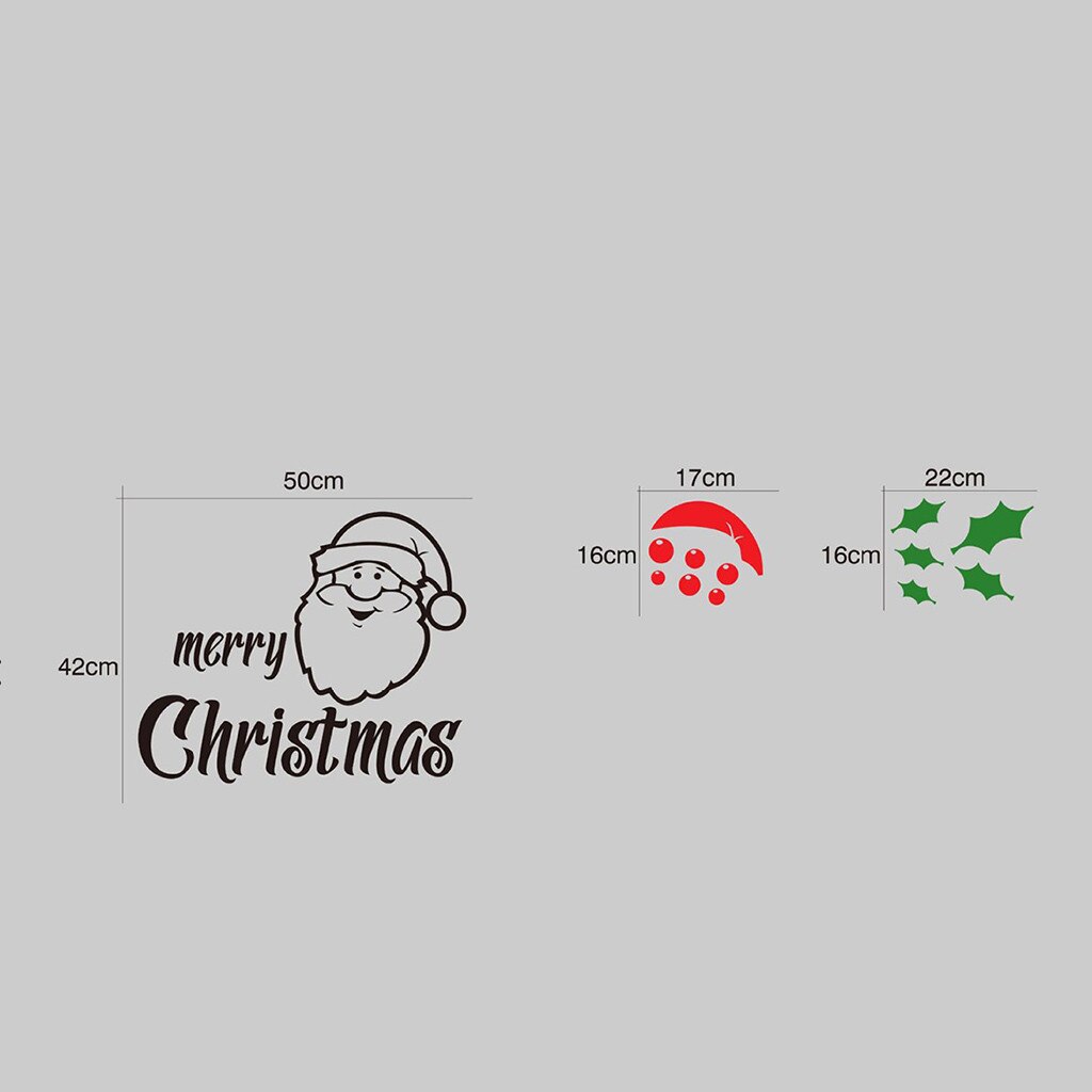 Merry Christmas Window Wall Decal Waterproof Blessing Christmas Tree DIY Window Sticker Christmas Decoration for Family#w