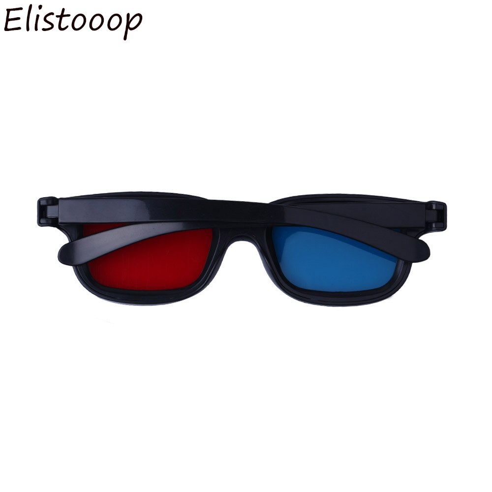 Elistooop universel 3D lunettes cadre noir rouge bleu Cyan anaglyphe 3D lunettes 0.2mm pour film jeu DVD