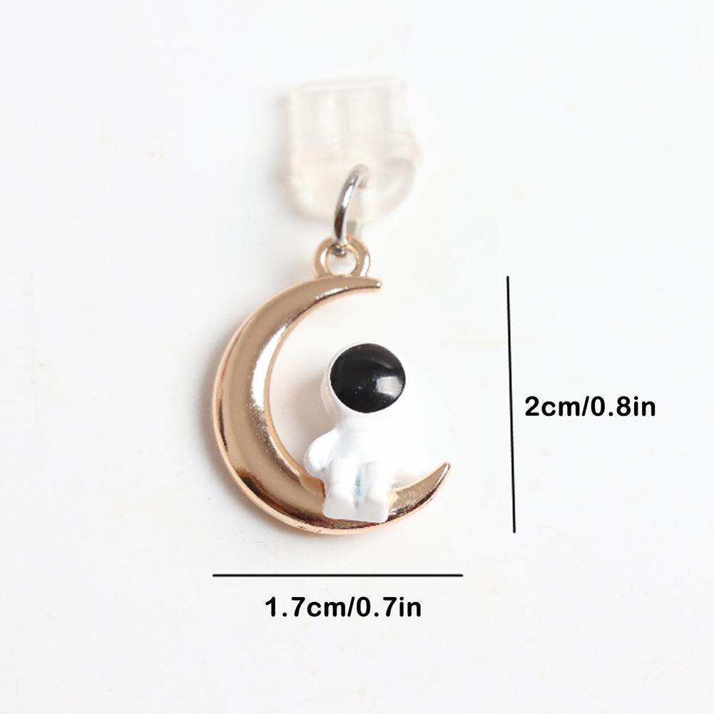 astronauta polvere tappo fascino carino caricare porta anti polvere tappo Kawaii Usb genere C tappo per auricolare Jack tappo cap Penda V2y6