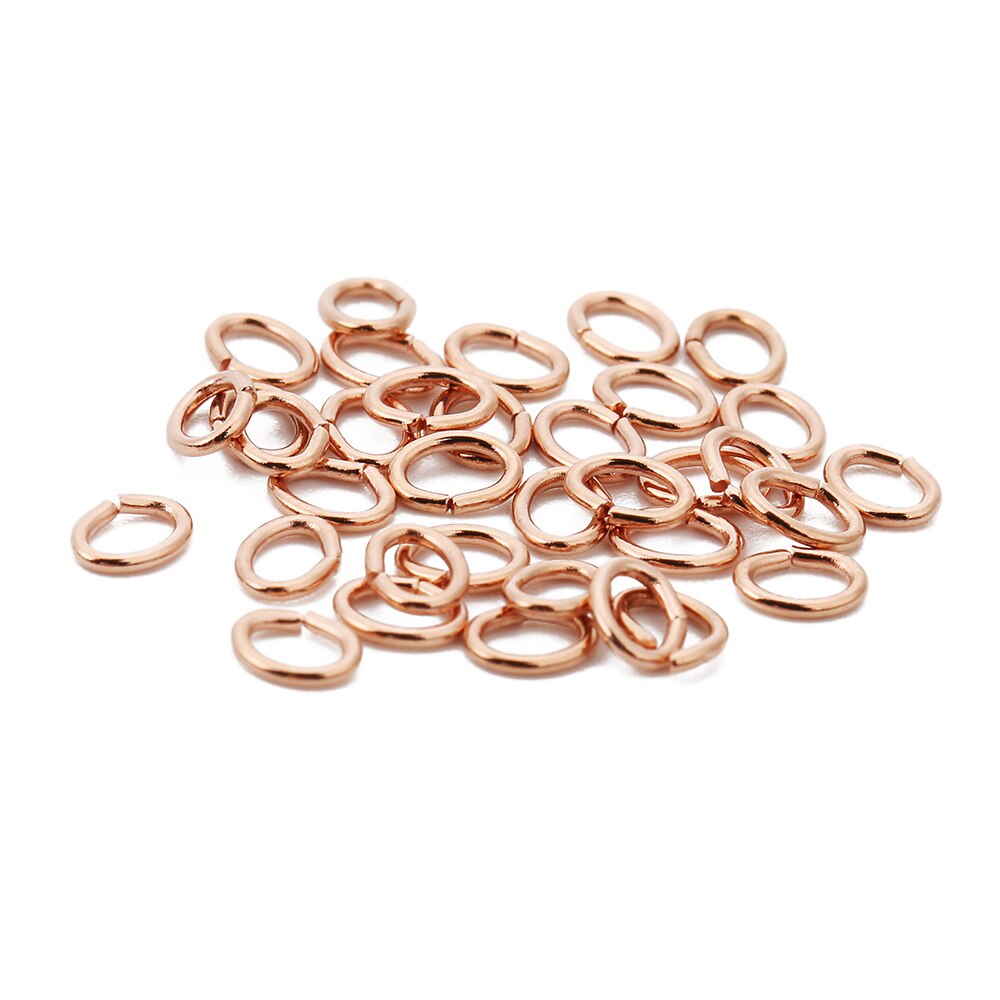 Unids/lote de anillos de acero inoxidable ovalados, anillo de acero dorado, oro rosa, 100x3x4mm, Conector de anillo abierto para DIY, fabricación de joyas