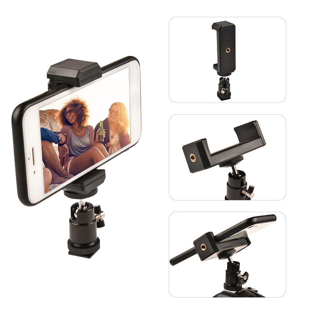 Universal Mini Flexible Sponge Smartphone Tripod Adapter Cell Phone Holder Mount with Shoe Ball Head for iPhone Android