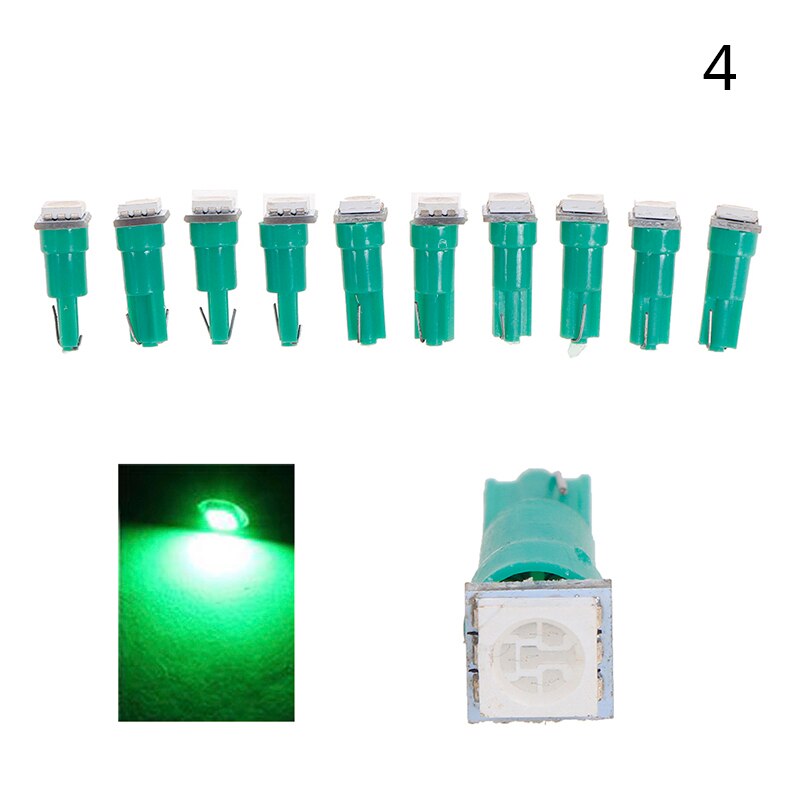 Bombillas de luz LED para salpicadero de coche, lámpara de calibre de 12V CC, T5 5050, 10 piezas: A4