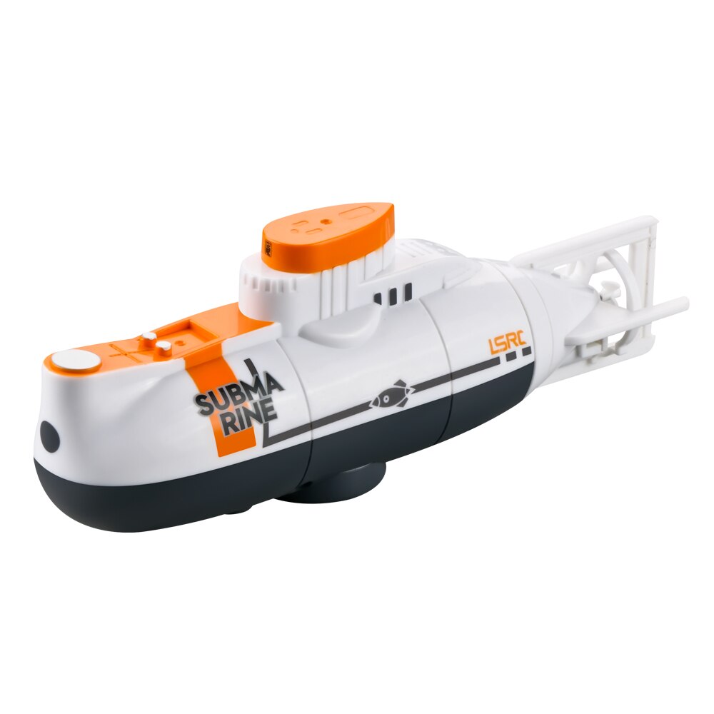 Mini rc ubåd 6 kanaler fjernstyret båd radiostyring rc skib elektrisk undervands drone legetøj til børn: Hvid