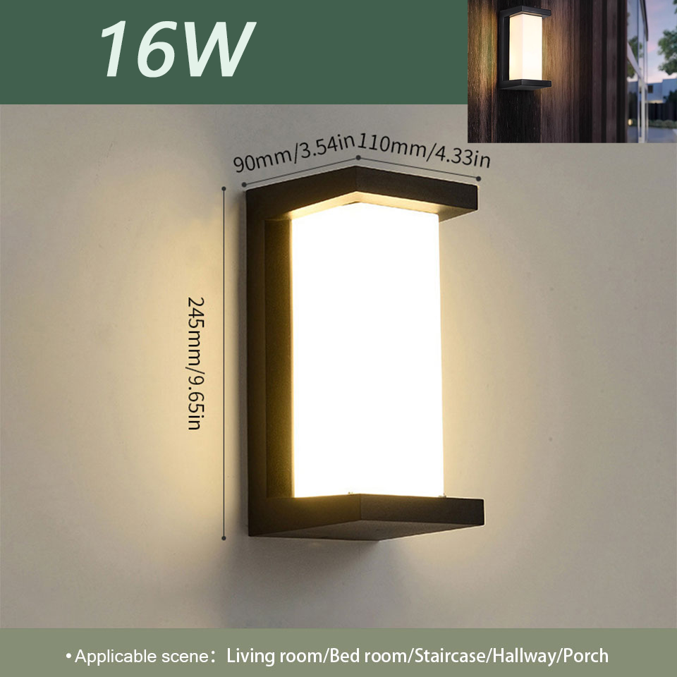 Led buitenwandlamp Waterdicht IP66 Bewegingssensor Led buitenverlichting Veranda Verlichting Balkon Tuinverlichting Buitenwandlamp: Licht Groen / changeable / 6w
