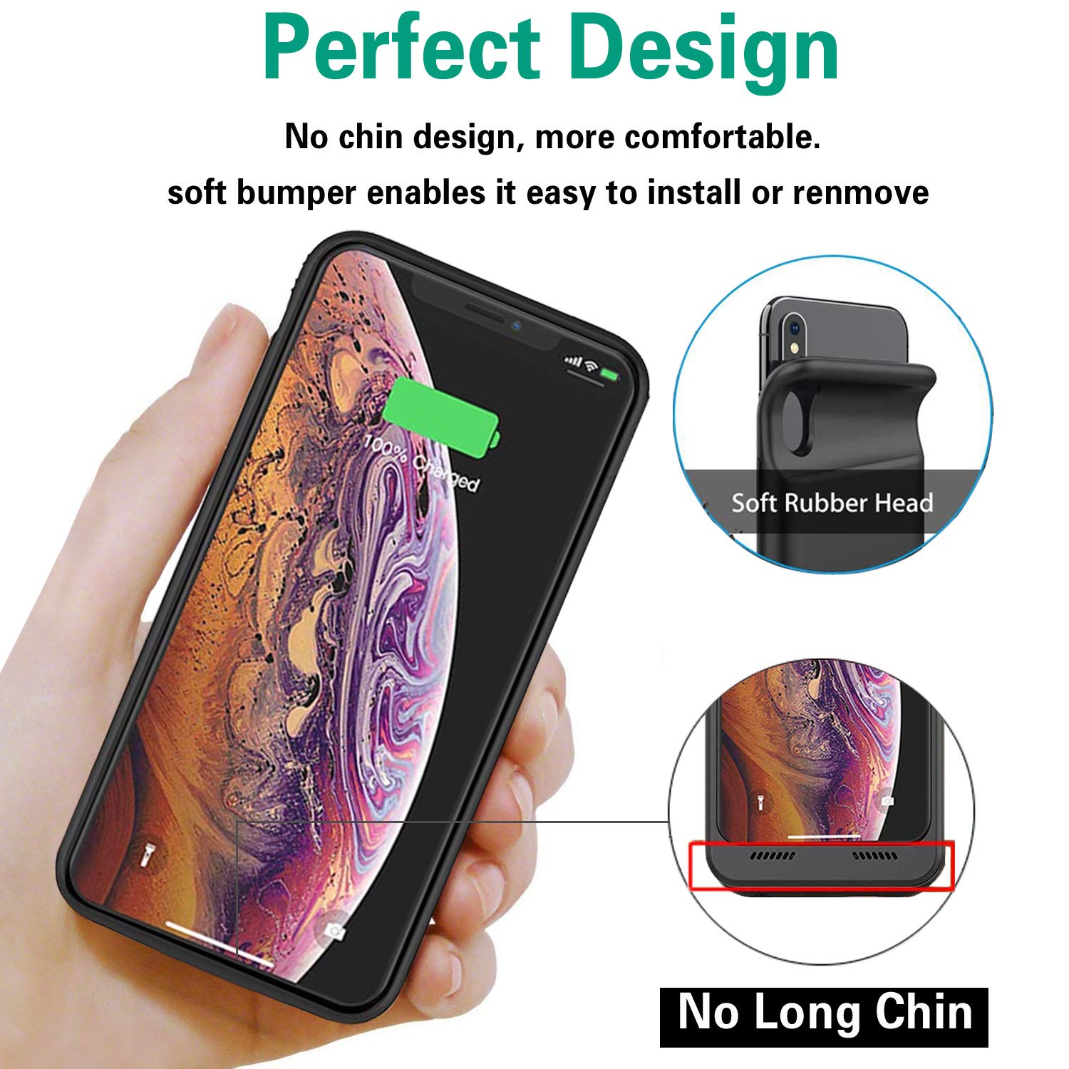 Extpower 4000 mah power case för iphone x xs magnetiskt bärbart powerbank laddare fodral för iphone x xs externt extrabatteri