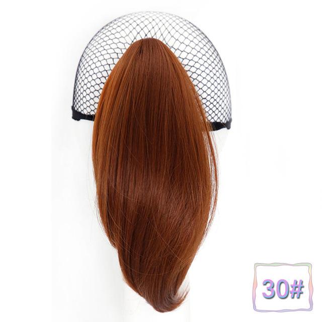 Coleta recta corta para mujer, cola de caballo sintética de alta temperatura, cola de pelo con cola de caballo negra y marrón: 1B/30HL