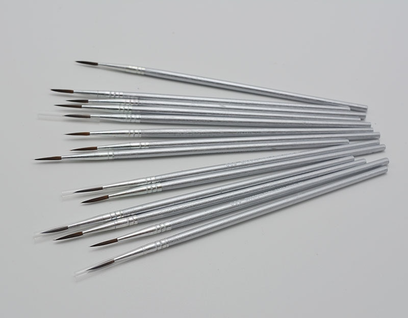 10 unids/set pelo de nylon vara de plata gancho línea lápiz pincel para pintar los niños arte DIY suministros de artículos de dibujo artístico acuarela pintura de la pluma