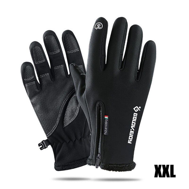 Guanti termici caldi invernali Touchscreen per biciclette guanti a dito pieno campeggio esterno escursionismo moto guanti antivento impermeabili #: D