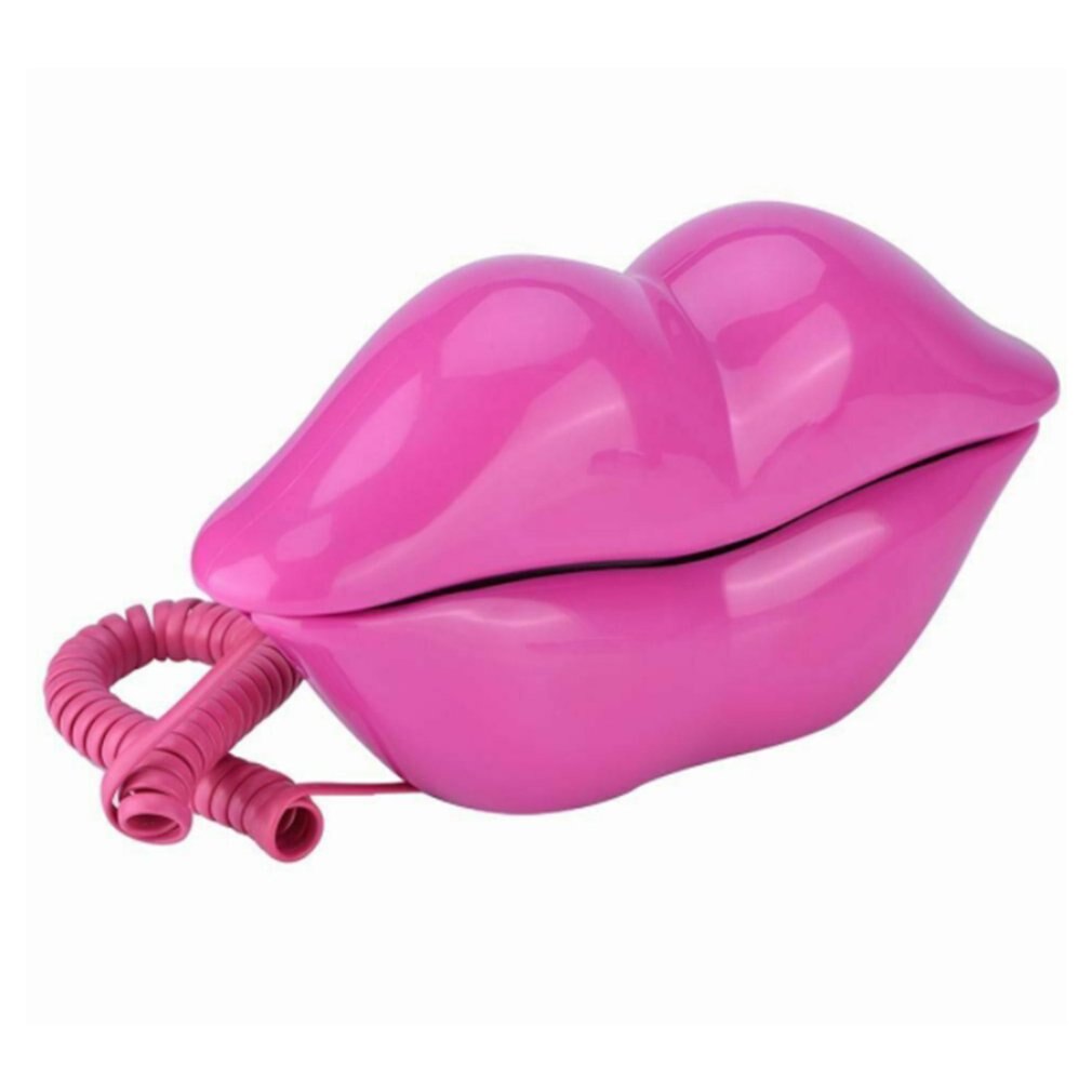 1PC European Style Wired Telephone Corded Funny Lips Shaped Landline Telephone for Home Ofiice For Women: Random