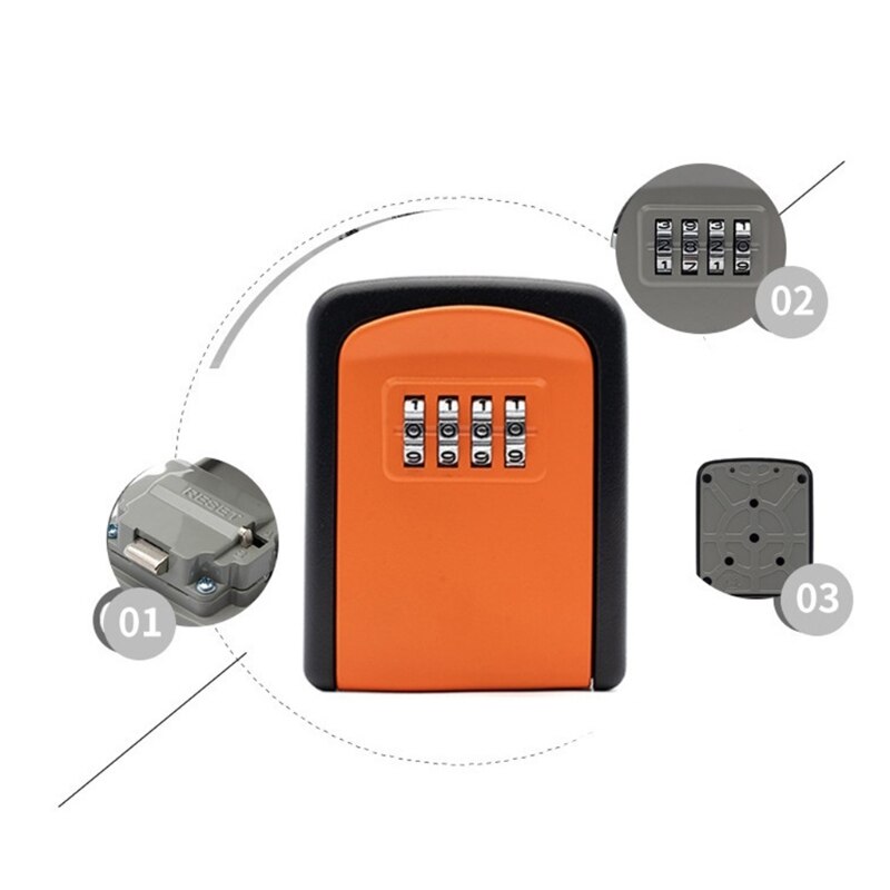 Small Key Box Password Lock Metal Outdoor Wall-mounted Anti-theft Lock Box