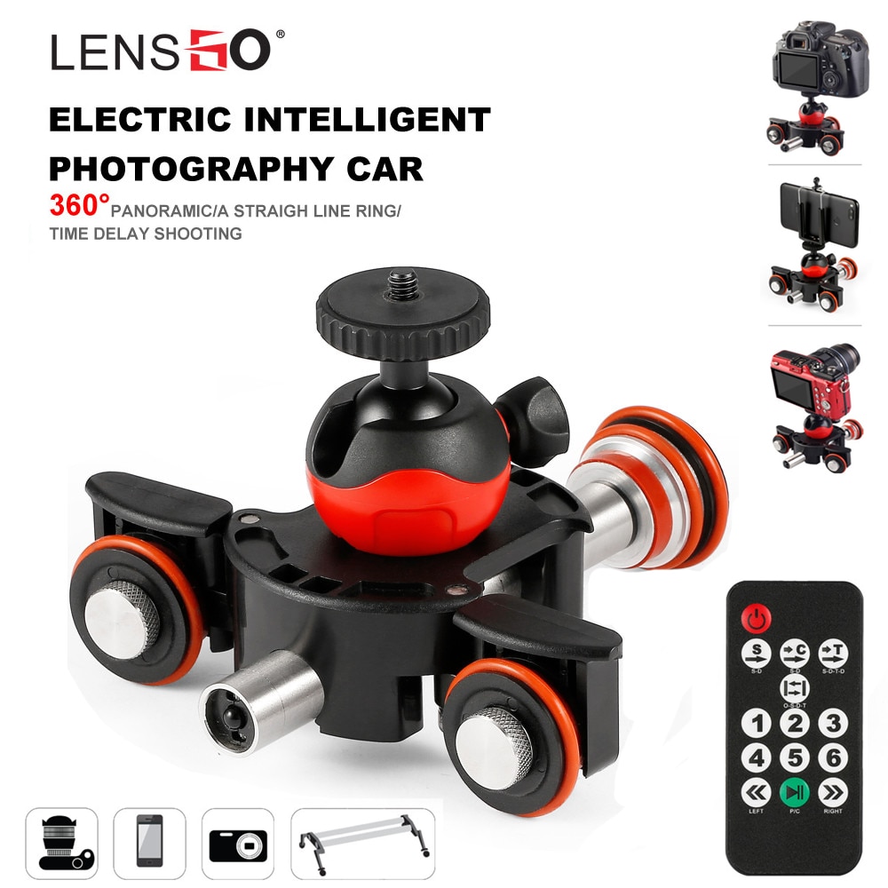 LENSGO caméra vidéo piste dolly motorisé électrique curseur moteur Dolly camion voiture pour Nikon Canon Sony DSLR caméra 3 roues dolly