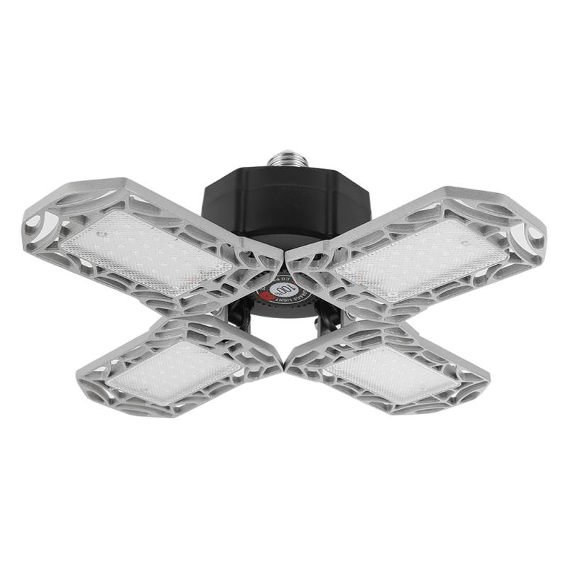 Plegable lámpara de luz LED para garaje Deformable luz de techo 360 grado 120W interior de garaje taller lámpara Industrial lámpara de iluminación: Gris claro