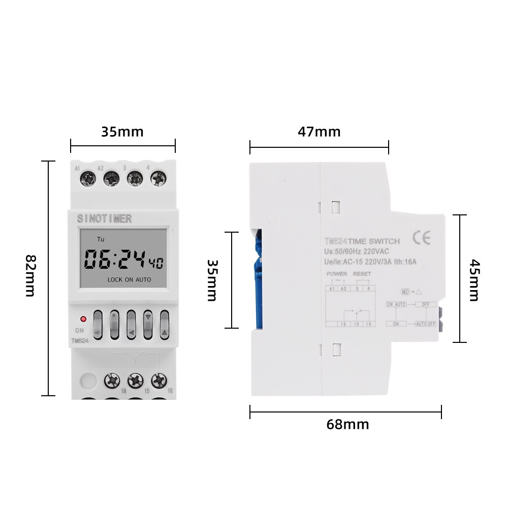 220V 16A 50Hz 40 Groups School or Factory Bell Controller 1 Second Interval Ring Timer Switch Second Control Timer Clock