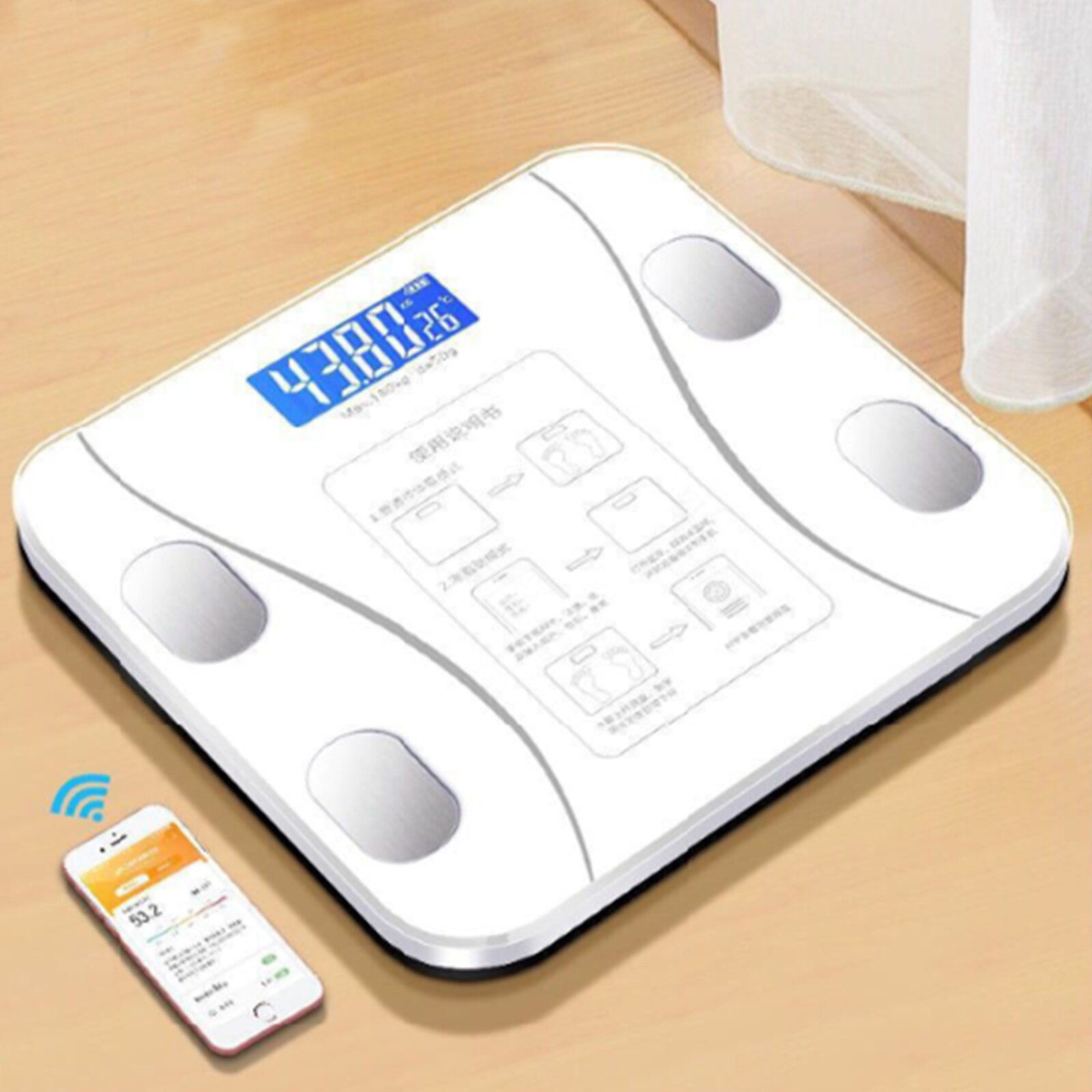 Body Fat Scale Smart Wireless Digital Bathroom Weight Composition Analyzer With Smartphone App Bluetooth-compatible