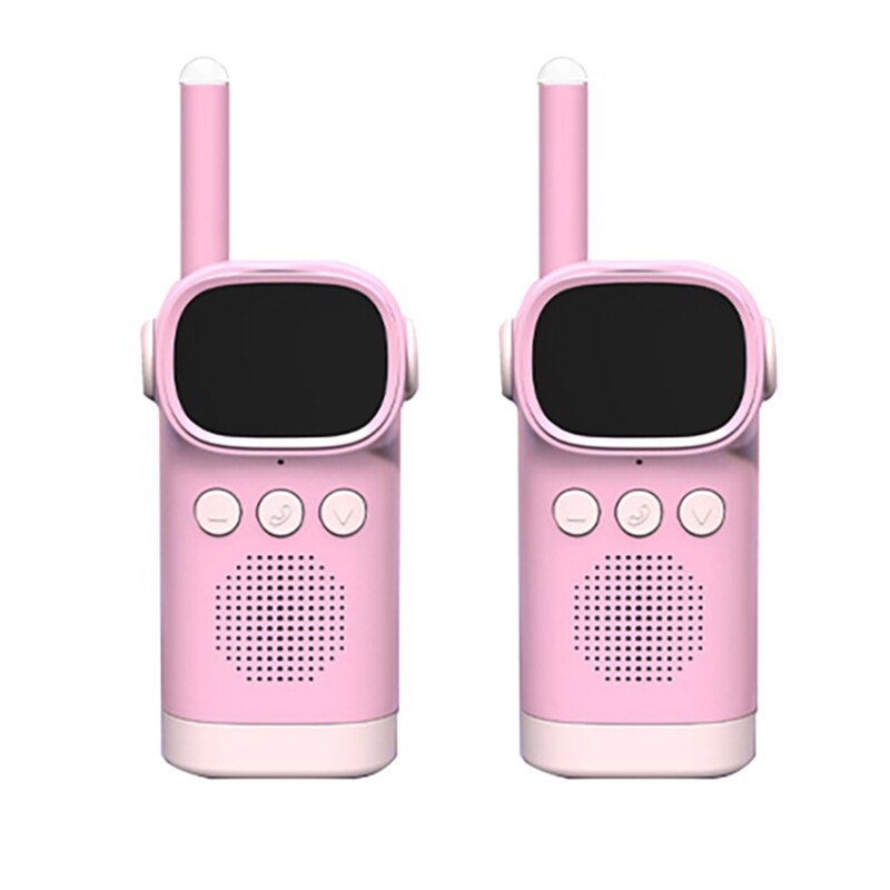 Kinderen Walkie-Talkie Oplaadbare Kinderen Speelgoed Walkie-Talkie Met Zaklamp Lanyard Kan Worden Gebruikt Voor Camping: Roze