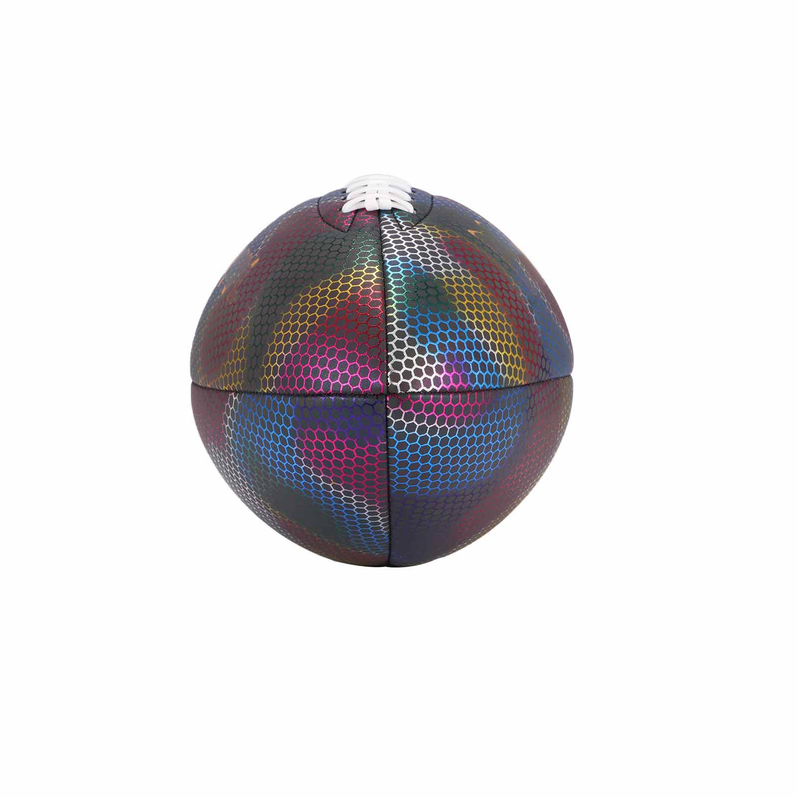 Holografische Reflecterende Glow Lederen Voetbal Officiële Maat 9 Licht Up Voetbal Bal Voor Kinderen Volwassen Traning & Outdoor Game