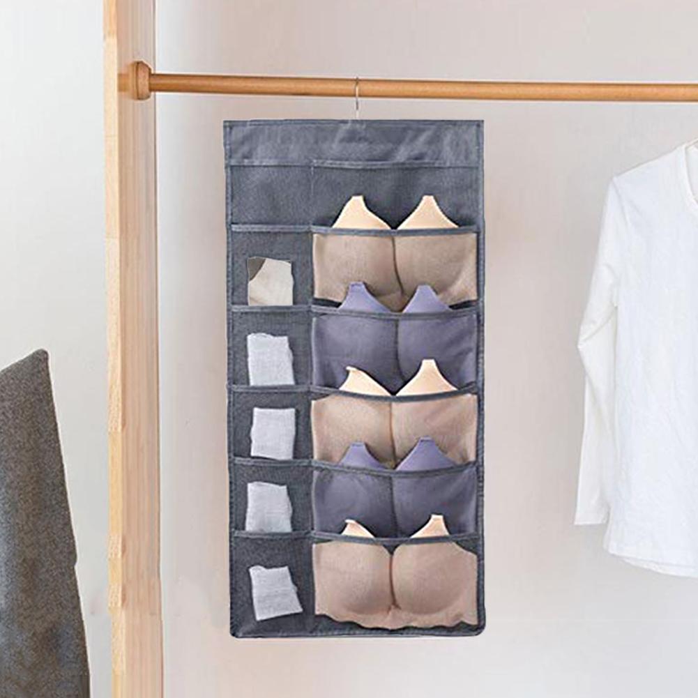 Sacs de rangement en tissu Oxford, 30 poches, pour soutien-gorge, chaussettes, sous-vêtements, penderie murale, pochette suspendue, haute perméabilité aux gaz, maille Durable