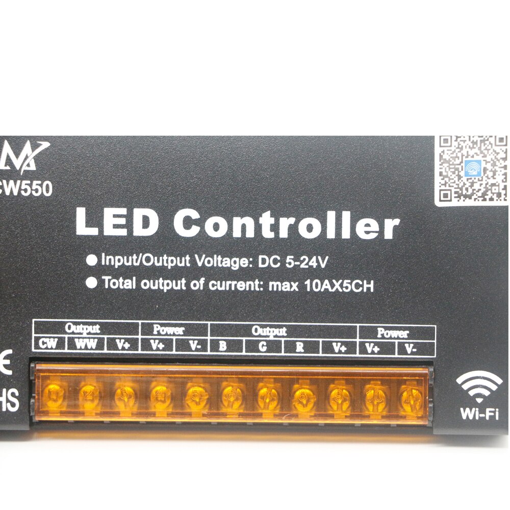 High Speed 50A wifi 5IN1 LED strip smart Controller IOS Android For Single color/CCT/RGB/RGBW/RGB+CCT Led Strip light DC 5-24V