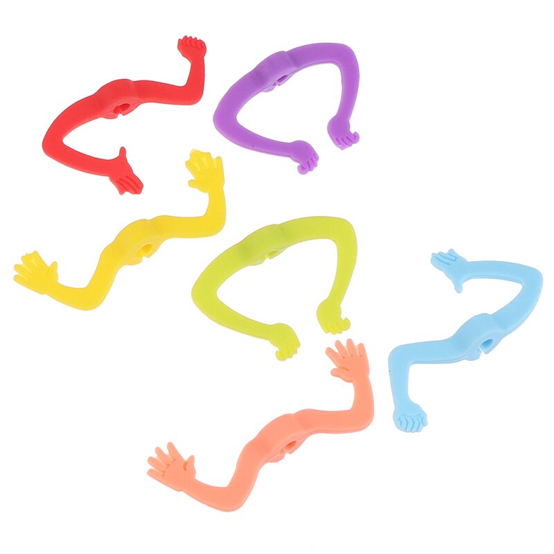 6 pièces Silicone Charade mains forme vin verre marqueur boire tasse Identifier signe de tasse pour Cocktails Champagne (couleur aléatoire)