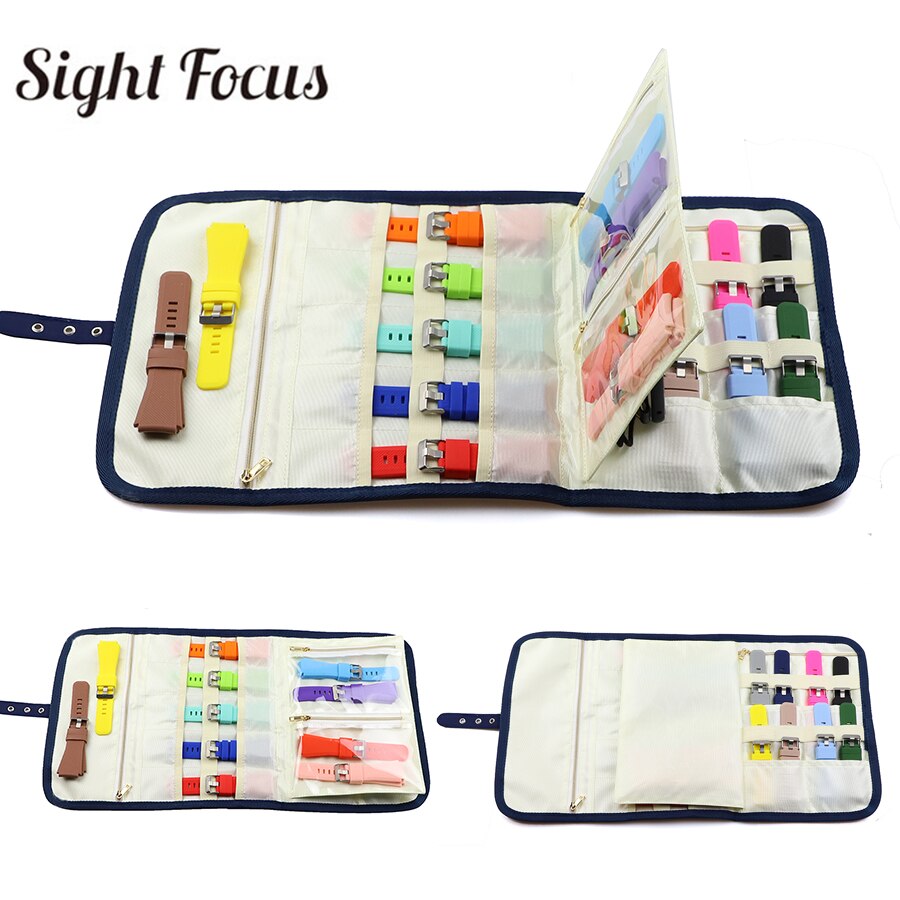 Reizen Horlogebanden Storage Case Voor Apple Samsung Horloge Band Strap Organizer Carry Bag Display Box Clutch Horloge Roll Houder Pouch