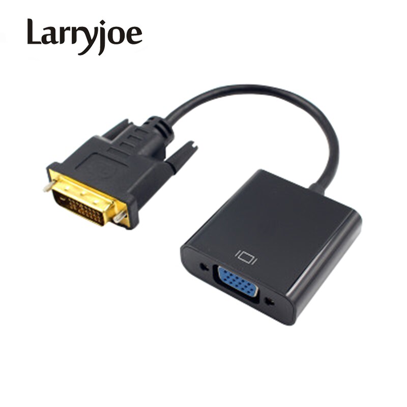 Larryjoe DVI naar VGA Kabel 1080P DVI-D naar VGA Kabel 24 + 1 25 Pin DVI Male naar 15 pin VGA Female Video Converter voor PC Display
