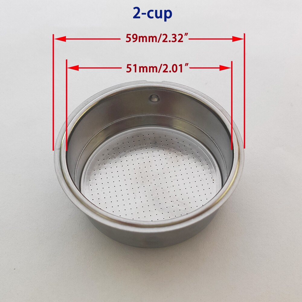 Portafiltro presurizado con mango de café de 51mm y cesta de filtro para cafetera , accesorio para cafetera Espresso: 51mm Filter Only