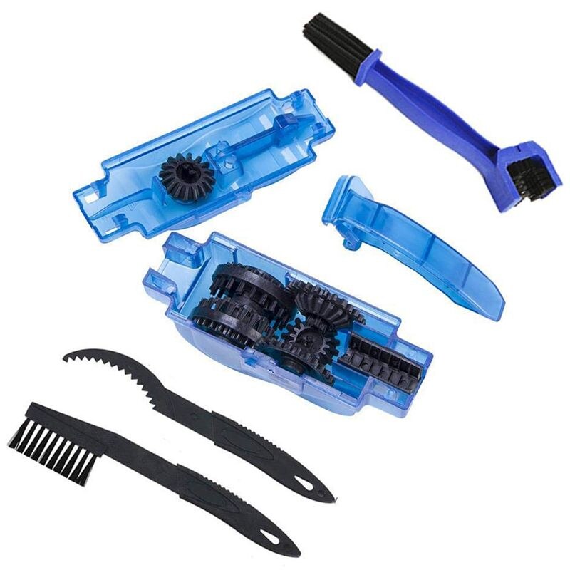 Épurateur de chaîne de vélo, 4 pièces Portable VTT nettoyeur de chaîne outil rapide vélo propre brosse Kit pour vélo vélo, Ro