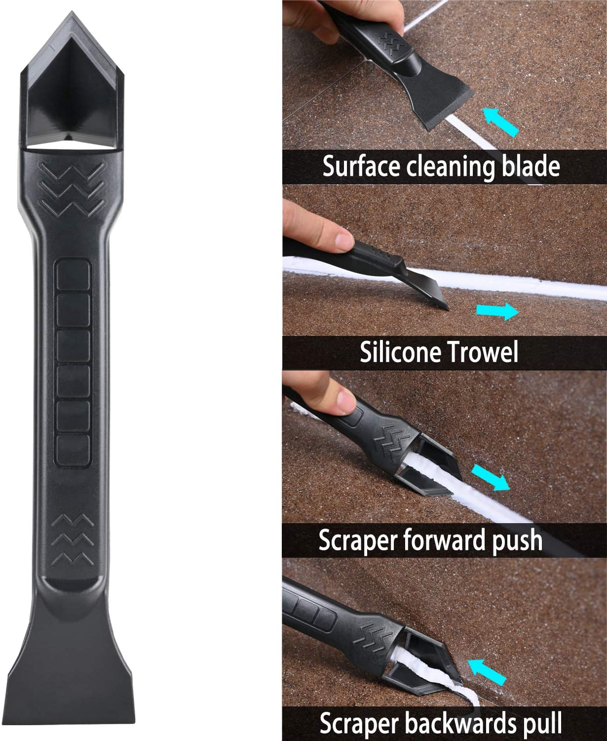 5 in 1 fogverktyg kit fogtätningsverktyg fogborttagningsmedel silikon fogmassa och plastskrapa för kakel- eller tegelfogar