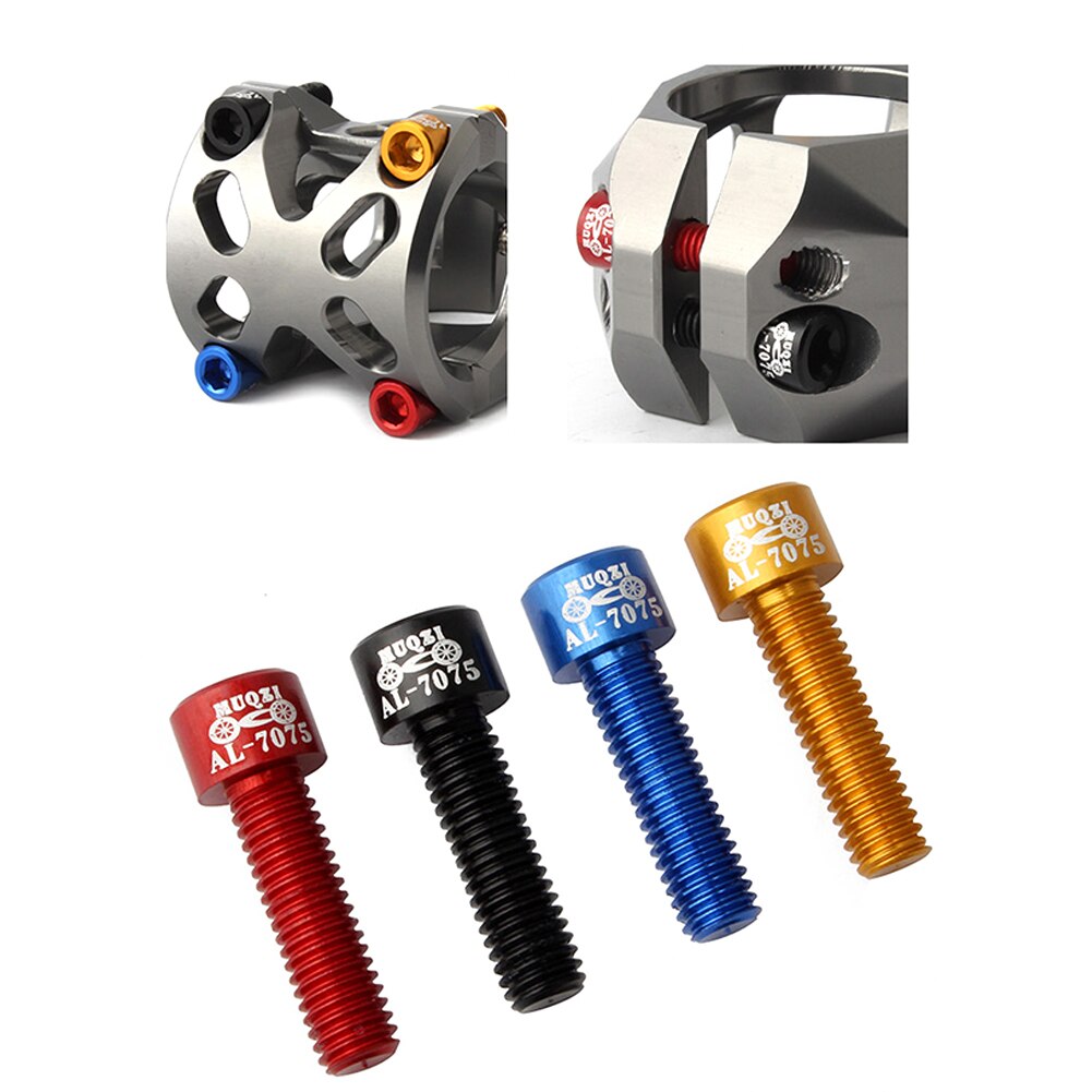Bicycle Handlebar Stem Screw Fixed Riser Bolts Biking Aluminum Alloy Bike Portable Dustproof Cycling Parts for MUQZI