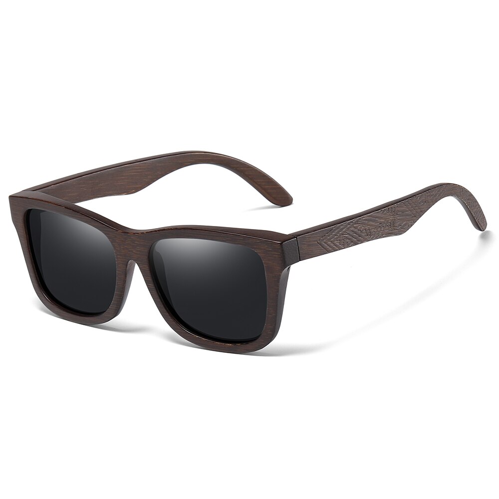 GM Sonnenbrille aus natürlichem Bambusholz, handgefertigt, polarisierte Brille, Spiegelbeschichtung, Gläser, Brillen mit Geschenkbox: Grün