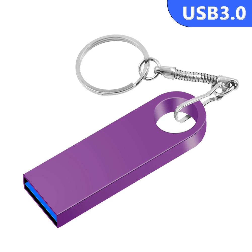 Metalen Sleutelhanger USB 3.0 Flash Drive Metalen Pen Drive 128GB 64GB 32GB 16GB 8GB Pendrive Waterdicht Geheugen Usb Stick hoge snelheid: YELLOW / 16 GB