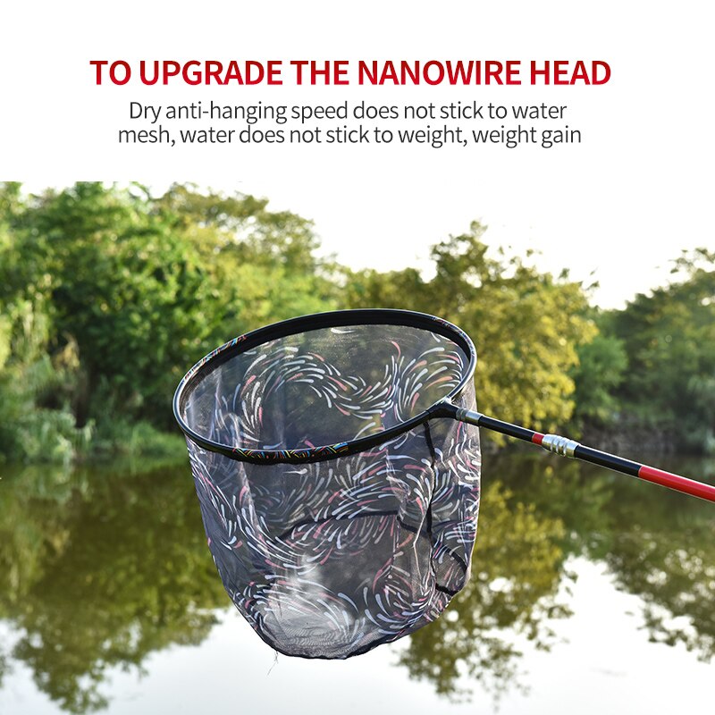 Head Fishing Nets Brail Nano Titanium Alloy Landing Net Removable Hand Net For Fishing Anti-adhesive Hook Fishing Accessories