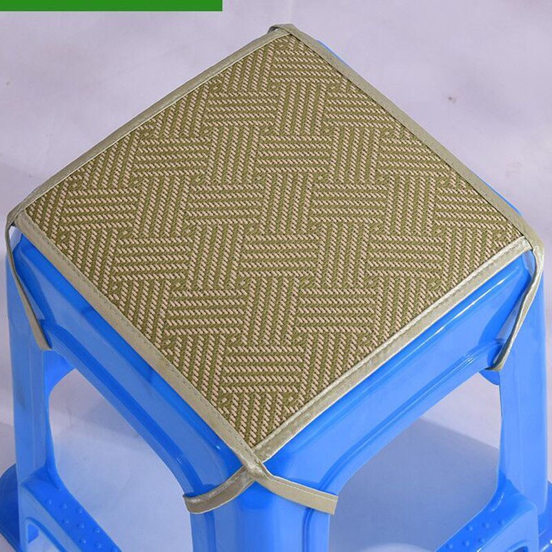 Esterilla cuadrada de ratán para niños, cojín fresco de verano, taburete para guardería, almohadillas para asiento, antideslizantes, transpirables, para casa, oficina, silla de comedor, antisuciedad C