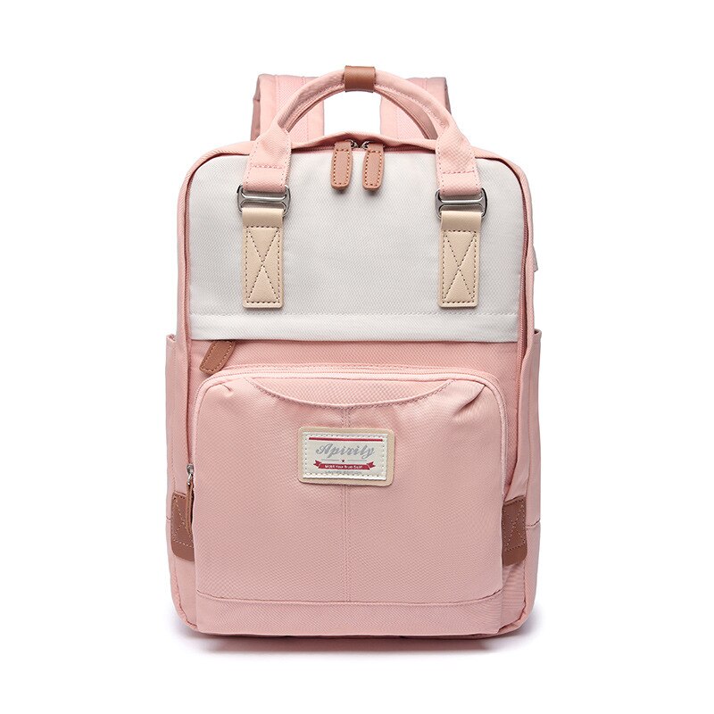 Damenrucksack mit großem fassungsvermögen 14 15 zoll-laptops, schulrucksack, wasserdichter rucksack, rucksack, mochilas: Rosa / 15 zoll