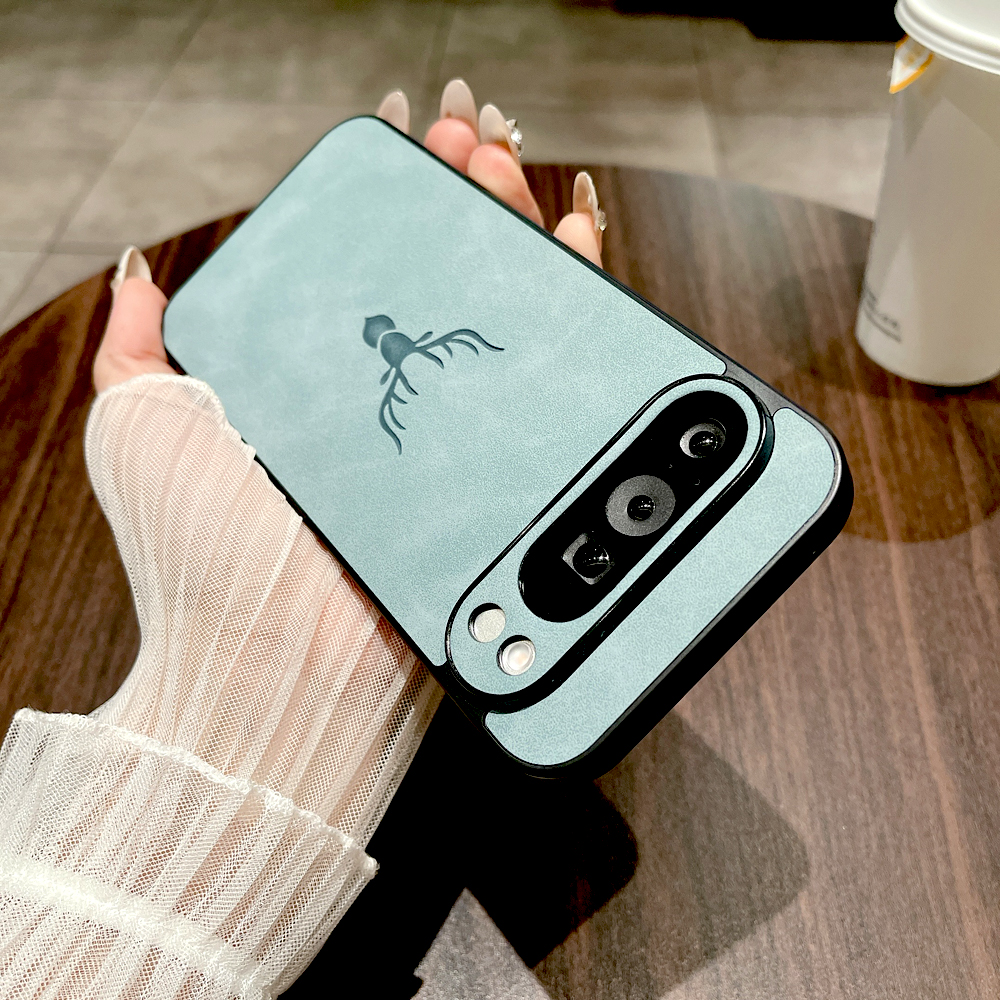 Retro Leather Case For Google Pixel 9 8 7 Pro XL A 9A 8A 7A 9Pro 8Pro 7Pro For Pixel 9 8 7 Pro XL A 9A 8A 7A Phone Retra Cover: Nylon / SKY BLUE