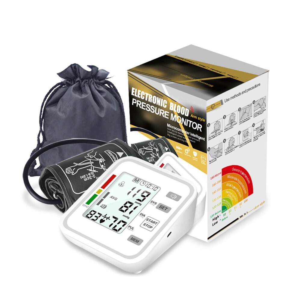 Pols/Arm Bloeddrukmeter Lcd Digitale Pulseheart Beat Rate Meter Apparaat Apparatuur Tonometer Bp Mini Bloeddrukmeter