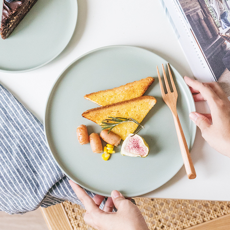 Platos de cerámica nórdicos para carne y pastel, platos creativos para el hogar, Plato de frutas, postre, vajilla de estilo occidental para carne
