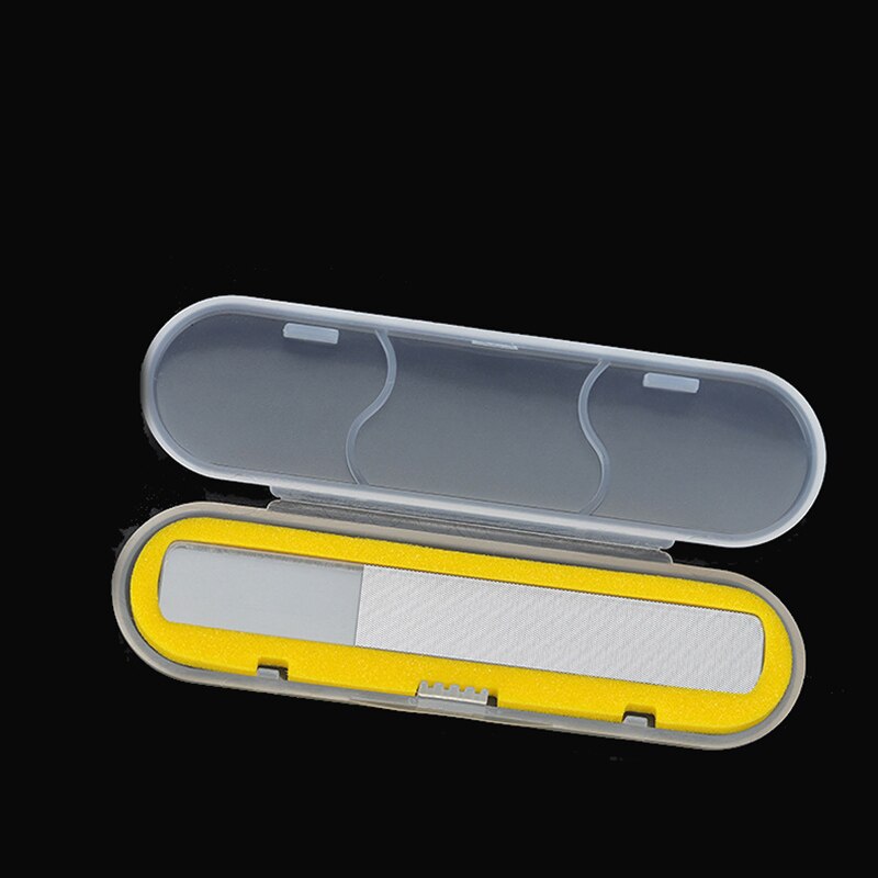 1Pc Nail File Brush Crystal Glass Nanometer Files For Manicure Pedicure Device Polishing Buffing Tools Nail Art Tools: with yellow box